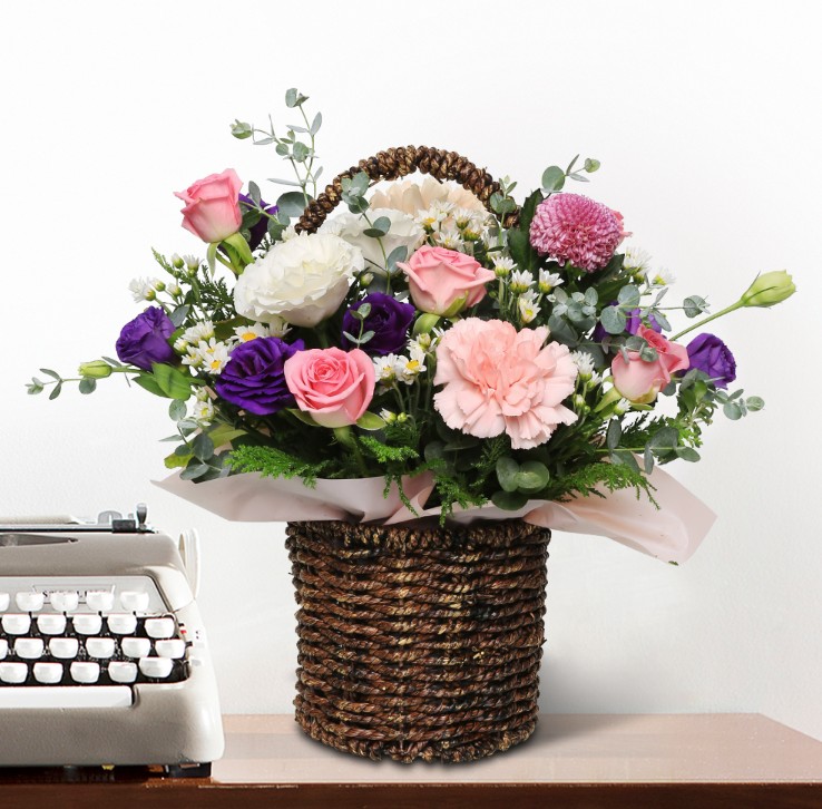 꽃바구니 - 혼합바구니(총 높이 약 40cm)